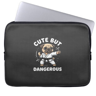 Cute But Dangerous Pug Dog Karate Laptop Sleeve