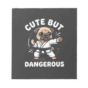 Cute But Dangerous Pug Dog Karate Notepad
