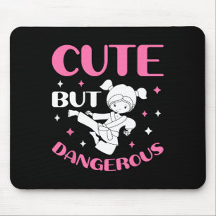 Cute But Dangerous Taekwondo Girl Karate Jiu Jitsu Mouse Pad