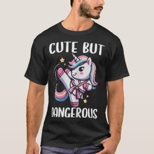 Cute But Dangerous Unicorn Karate Girl Taekwondo  T-Shirt