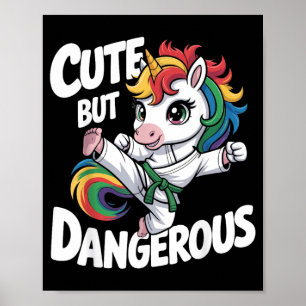 Cute But Dangerous Unicorn Martial Arts for Kids Poster