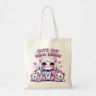 Cute But Dead Inside Aesthetic Ghost Tote Bag