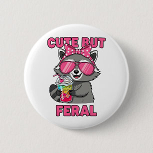 Cute But Feral 6 Cm Round Badge