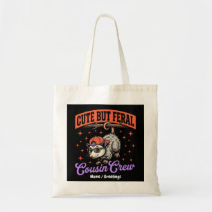 Cute But Feral Cousin Crew Vintage Retro Opossum  Tote Bag