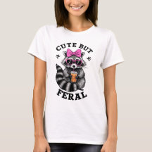 Cute But Feral Funny Colourful Racoon Wi