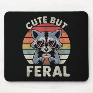 Cute But Feral Funny Racoon Sungles For Toddler Bo Mouse Pad