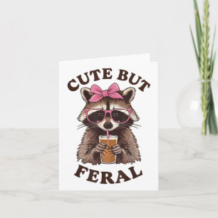 Cute But Feral Funny Racoon With Gles Toddler Girl Card