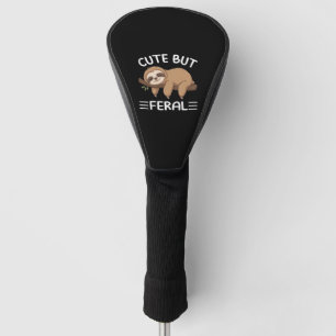 cute but feral funny sloth for animal lover men wo golf head cover