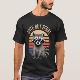 Cute But Feral Kids Racoon Animal Funny Boy Raccoo T-Shirt