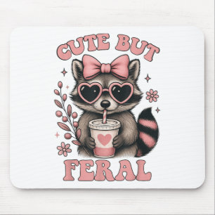 Cute But Feral Racoon Sungles Funny Meme Summer  Mouse Pad