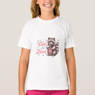 Cute-but-feral Retro Funny Racoon T-Shirt