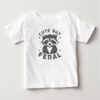 Cute But Feral Shirt , Meme Funny Racoon Shirt, G