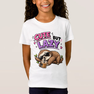 Cute but lazy sloth with iced coffee T-Shirt