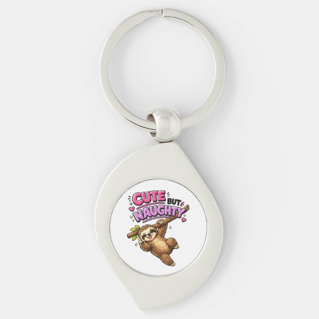 Cute but naughty sloth key ring (Front)