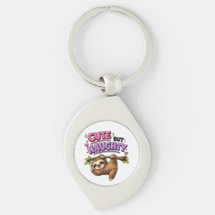 Cute but naughty sloth key ring
