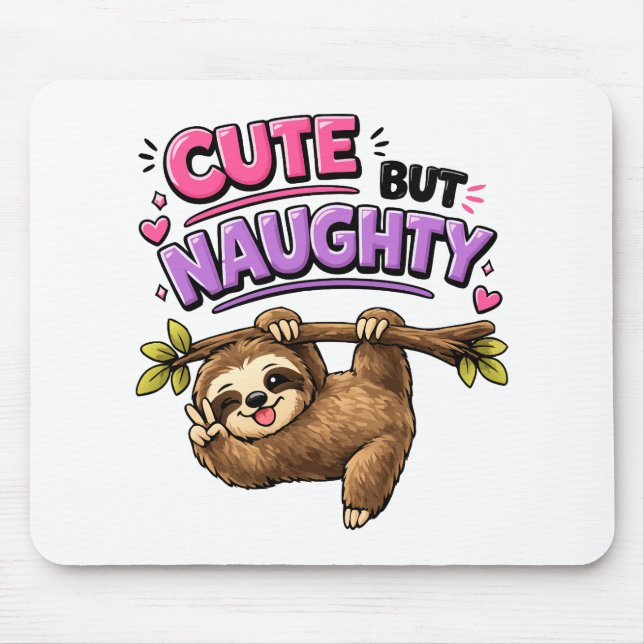Cute but naughty sloth mouse pad (Front)