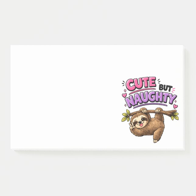 Cute but naughty sloth post-it notes (Front)
