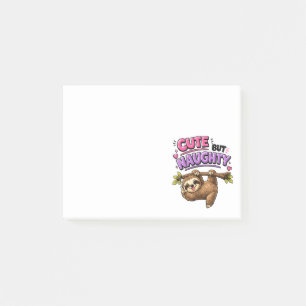 Cute but naughty sloth post-it notes