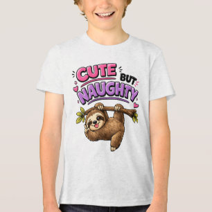 Cute but naughty sloth Tri-Blend shirt