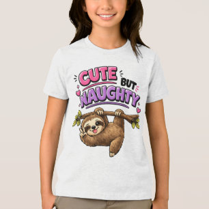 Cute but naughty sloth Tri-Blend shirt