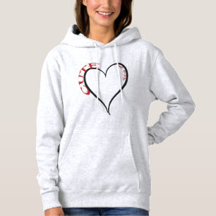 Cute but Psycho Black Heart Red Font Hoodie