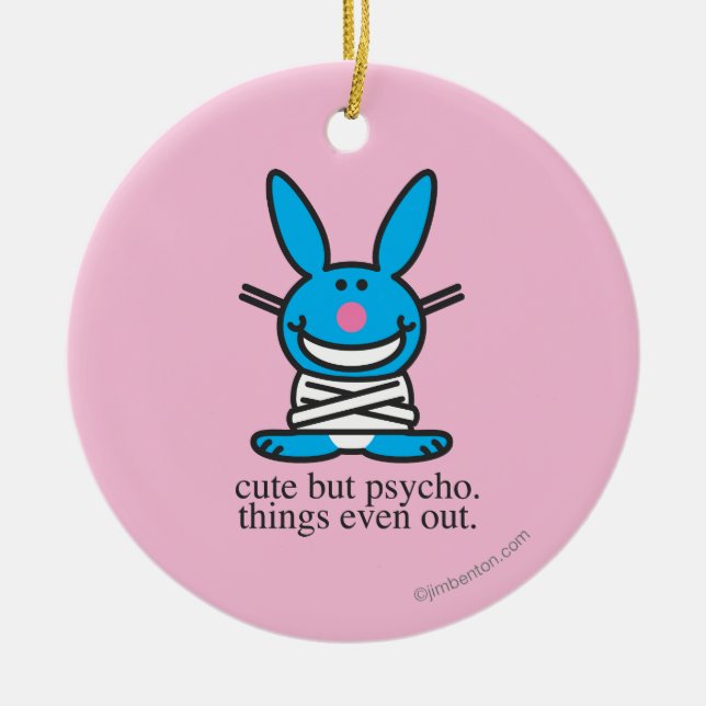 Cute but Psycho Ceramic Tree Decoration (Front)