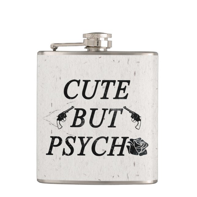 Cute but psycho hip flask (Front)