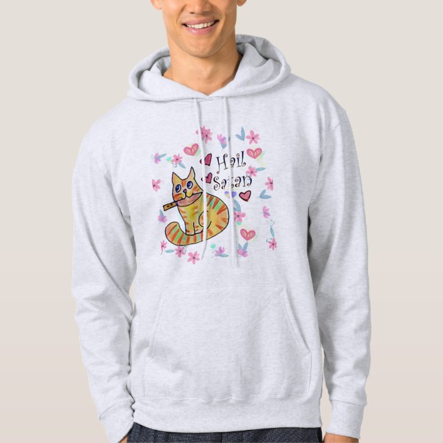 Cute but sarcastic kitty cat adorable hoodie (Front)