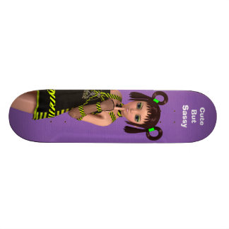 Cute But Sassy Anime Kawaii Girl With Attitude 3D Skateboard