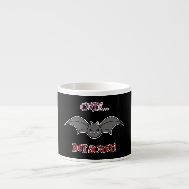 Cute but Scary Bat Espresso Cup (Front)