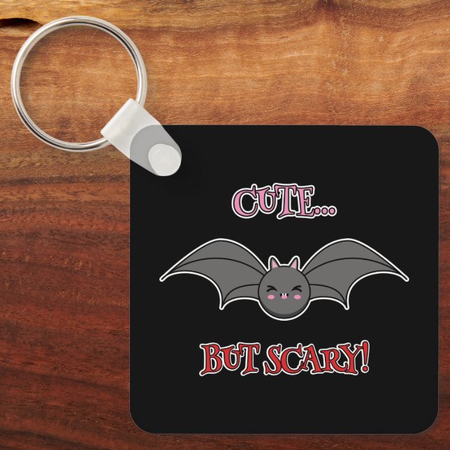 Cute but Scary Bat Key Ring (Front)