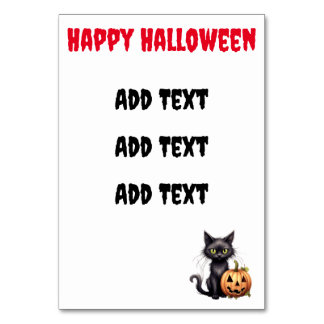 Cute But Scary Black Cat Table Number