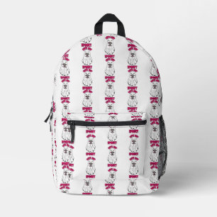 Cute but Spooky Halloween Ghost Holding a Pumpkin Printed Backpack