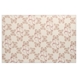 Cute Butterflies & Custom Monogram Pattern Fabric