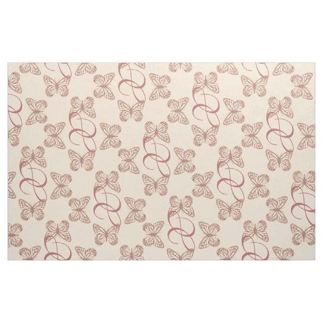 Cute Butterflies & Custom Monogram Pattern Fabric (Fat Quarter)
