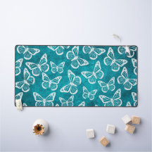 Cute Butterflies Elegant Pattern Pretty White Teal