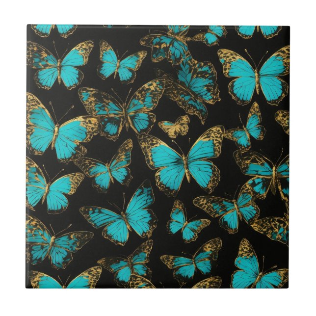 cute butterflies  tile (Front)