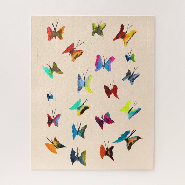 Cute butterflies watercolor art jigsaw puzzle (Vertical)