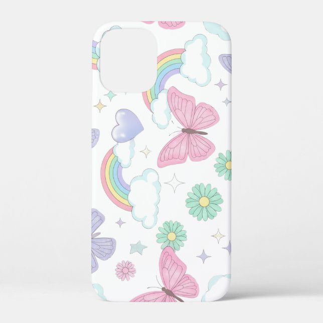 Cute Butterfly and Rainbow Design Case-Mate iPhone Case (Back)