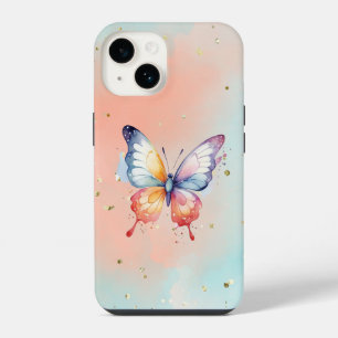 Cute butterfly and soft pastel base iPhone 14 case