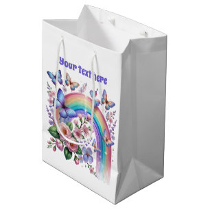 Cute Butterfly any purpose customisable  Medium Gift Bag