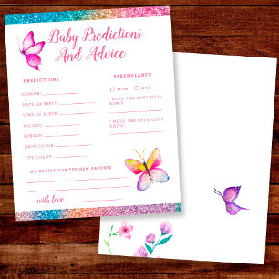 Cute Butterfly Baby Predictions and Advice Card