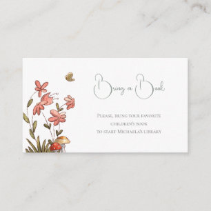 Cute Butterfly Baby Shower Bring a Book Enclosure Card