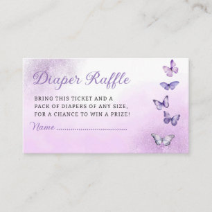 Cute Butterfly Baby Shower Diaper Raffle Ticket Enclosure Card