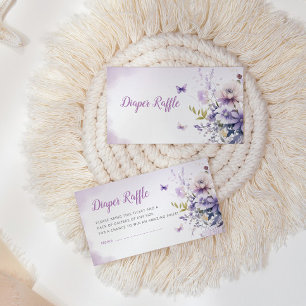 Cute Butterfly Baby Shower Diaper Raffle Ticket Enclosure Card