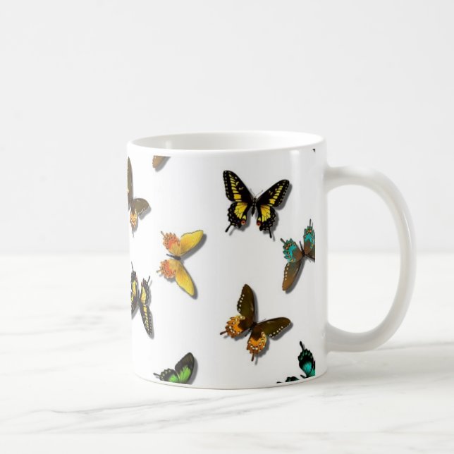 Cute Butterfly Background Coffee Mug (Right)