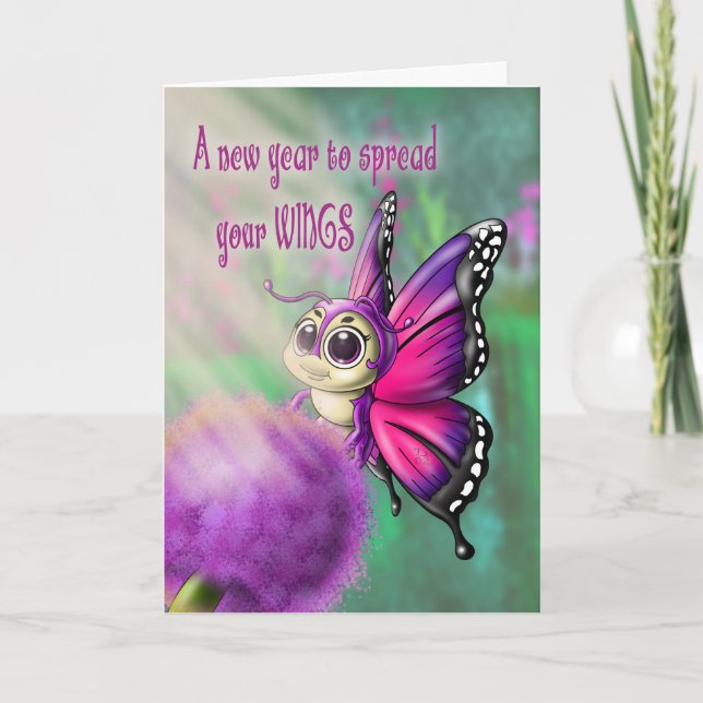 Cute Butterfly Birthday Card (Front)