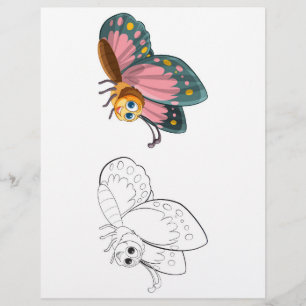 Cute butterfly  colouring page
