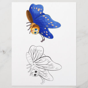 Cute butterfly  colouring page