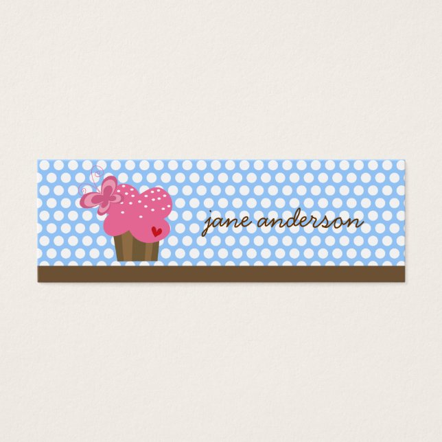 Cute Butterfly Cupcake Birthday Party DIY Gift Tag (Front)